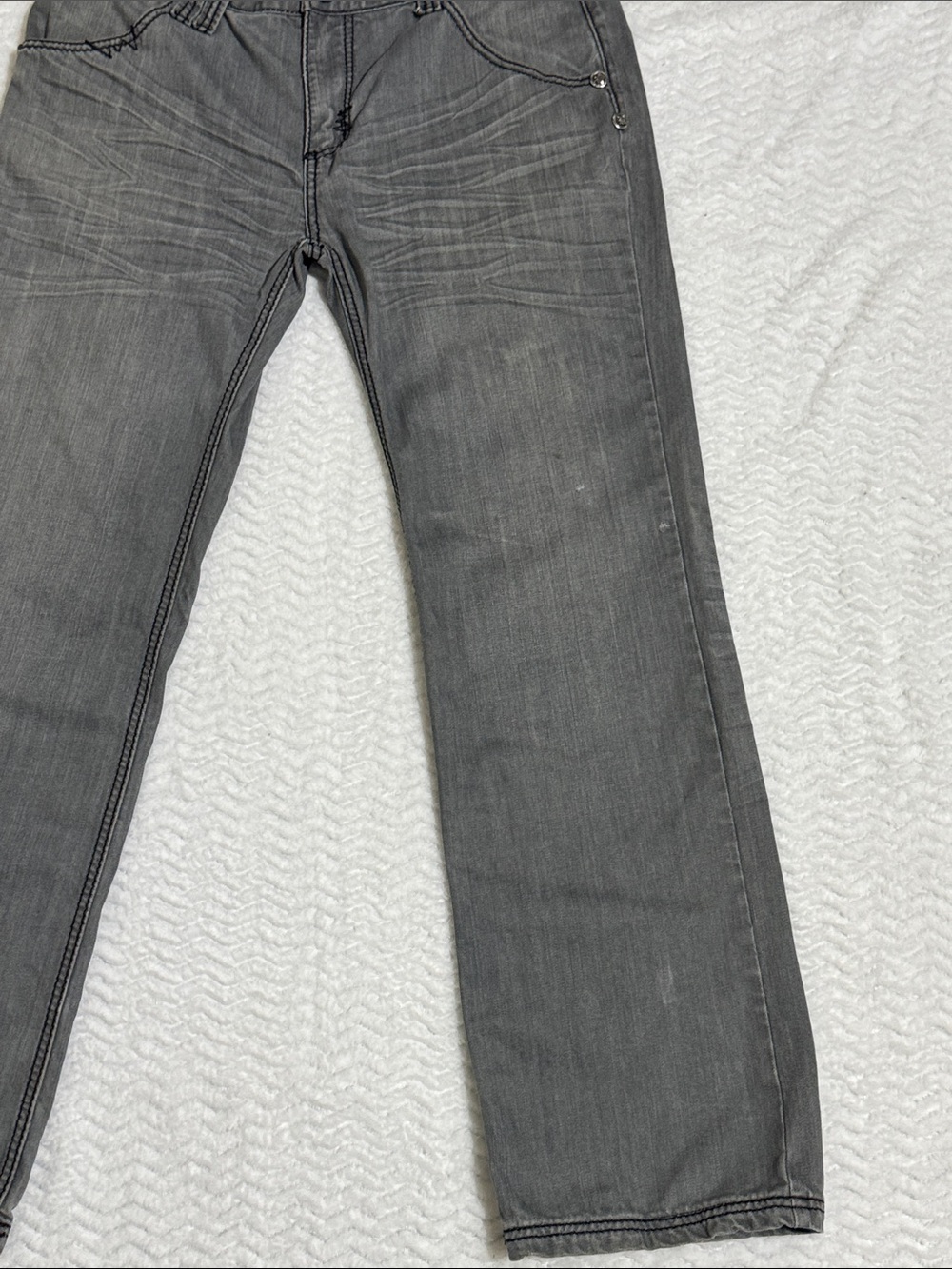 Do Denim Gray Y2K Skater Rocker Jeans Size 36/33 - Picture 9 of 14